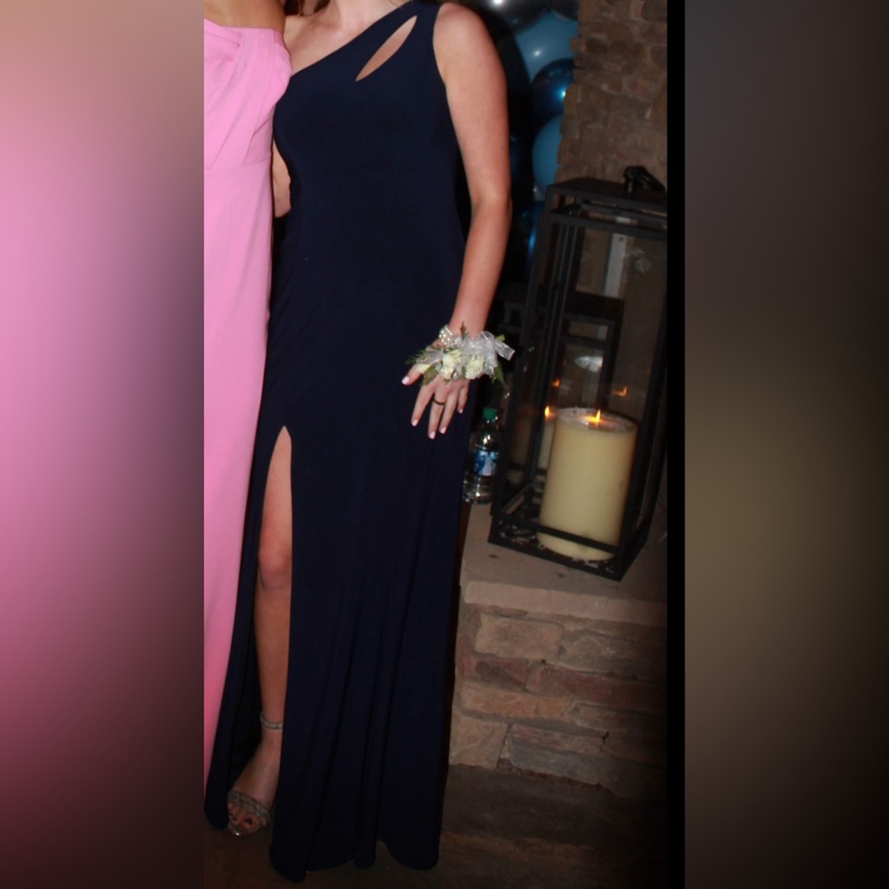 Aqua Blue Sleeveless Spaghetti Strap Prom Gown